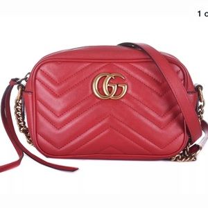 GUCCI Marmont Mini Red Leather Camera Bag